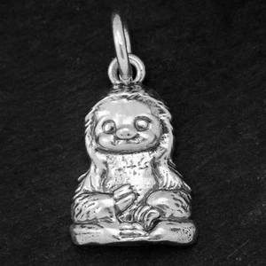 Faultier Anhänger Charm in 925 Sterling Silber Yoga Tier Meditation passend Halskette - Bild 1 von 7