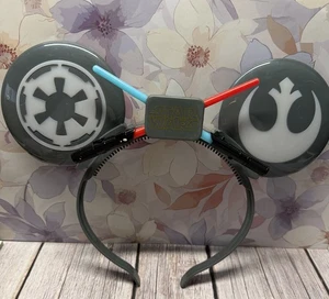 Disney Parks STAR WARS Light Up Mickey Mouse Ears Headband LIGHTSABER ~ READ - Picture 1 of 4