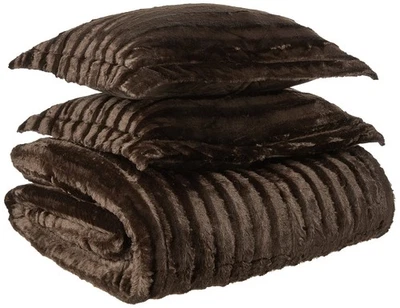 Duke Luxe Faux Fur Reversible Comforter Set, Soft Plush Reverse, Modern Down ... - Image 1 of 4