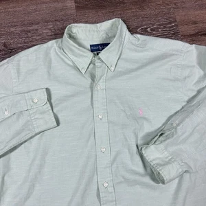 Ralph Lauren Hemd Herren XXL Grün Langarm Classic Fit Small Rosa Pony Logo - Bild 1 von 6
