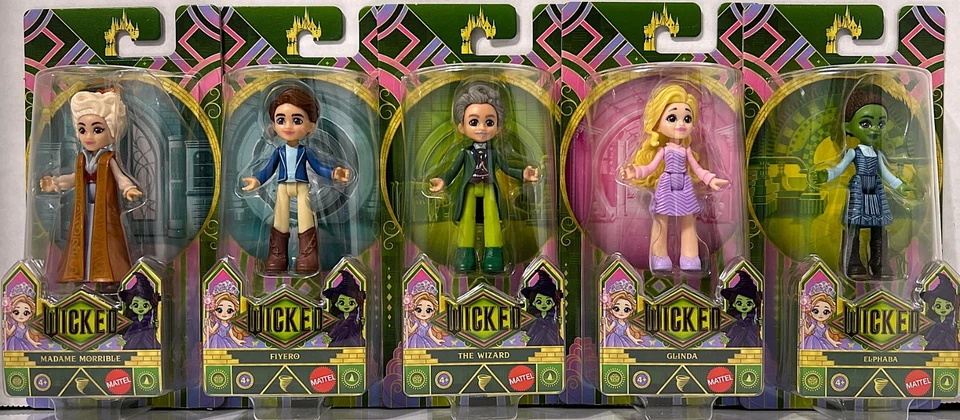 Juego completo de 5 mini figuras Wicked For Good: Wizard Elphaba Fiyero Glinda Madame Foto 1 de 2