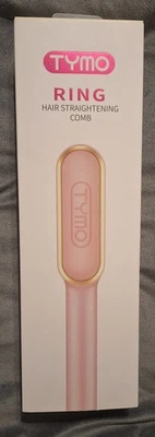 New in Open Box TYMO Ring Hair Straightening Comb in Pink - HC 100R - Image 1 of 4