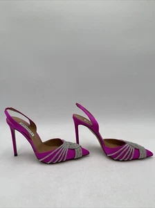 Women’s Aquazzura Gatsby Sling 105mm Sling-back Pumps Pink Size 38 - Picture 1 of 7