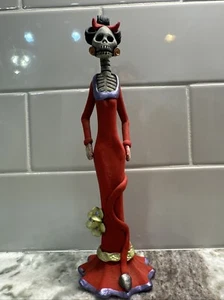 “Catrina” Day of the Dead, in Red Dress, Figurine, 7.75” Tall, PO- VG+ - Picture 1 of 10
