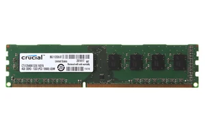 Crucial 4 GB DDR3 RAM 2Rx8 PC3-10600U 1333Mhz DIMM Desktop Memory 1.5V PC10600() - Picture 1 of 6