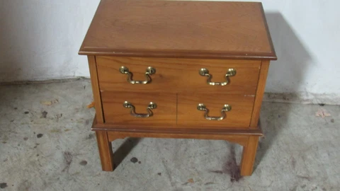Lane Oak Petite Two Drawer Nightstand Table Cover