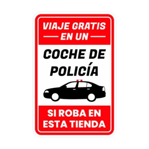 Portrait Round Plus Viaje Gratis En Un Coche de Policía Si Roba En Esta Tienda - Imagen 1 de 24