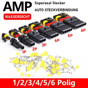 KFZ Stecker 1/2/3/4/5/6Pin Steckverbindung Steckverbinder Auto Wasserdicht Kabel - Picture 1 of 19