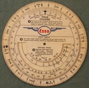Esso Flight Calculator 1947 True Course Air Speed Correction USA - Picture 1 of 2