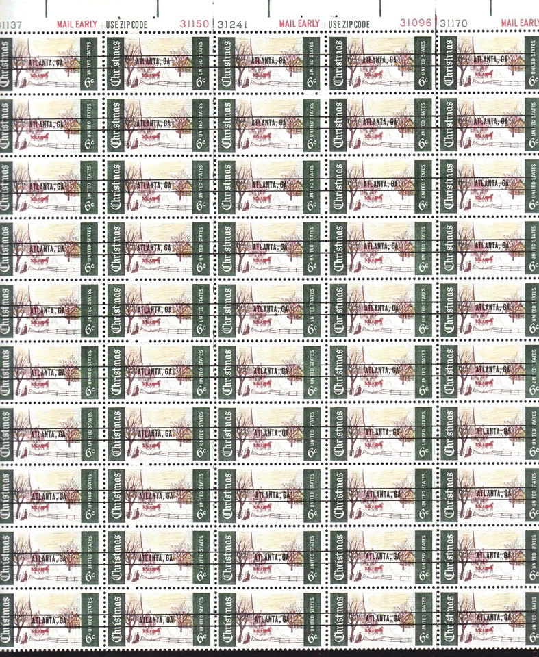 #1384a ATLANTA, GA PRECANCEL MINT SHEET.  F- VF NH. BCV $68.75 - Image 1 of 1