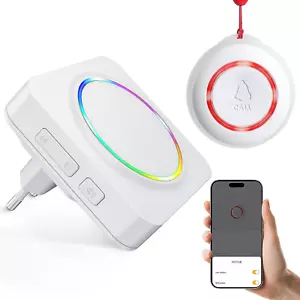 Notrufknopf für Senioren, Tuya WiFi Smart SOS-Notfallknopf Funkklingel Notruf Kr - Bild 1 von 7