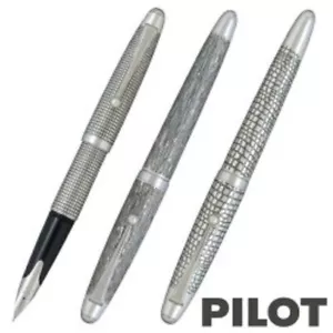 Pilot SILVERN FK-5MS Sterling Silver 18K Fountain Pen 3type FedEx - Picture 1 of 15