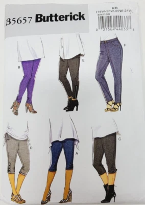 Butterick B5657 Misses LEGGINGS 6 styles Sew Pattern PLUS Sz 18 20 22 24 wide - Image 1 of 3