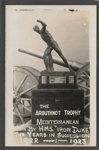 Postcards x2 HMS Iron Duke the Arbuthnot Trophy Royal Navy naval shipping RP - Picture 1 of 4