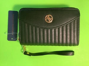 New ADRIENNE VITTADINI Women’s Wallet Black w/Gold MSRP $58.00 - Picture 1 of 12