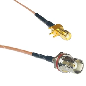 RG178 SMA Female PCB to BNC FEMALE SM BULKHEAD Coax RF Cable USA-Ship - Picture 1 of 1