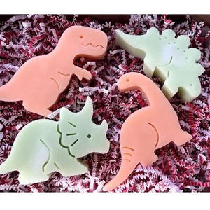Dinosaur Goats Milk Soap Set, Kids Gift Set, Birthday, Baby Shower Favors - Picture 1 of 6