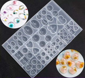 Time Gem Cabochon Silicone Mold DIY Making Resin Jewelry Oblate Cabochon Mould - Picture 1 of 7