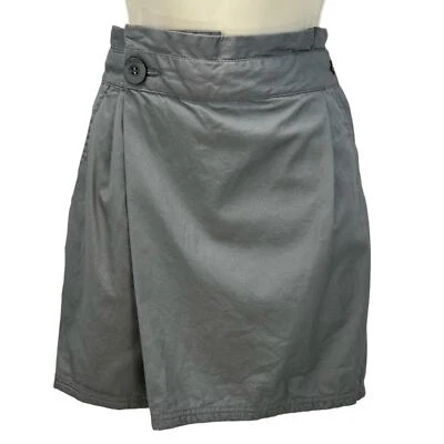 Minifalda envolvente sintética cintura bolsa de papel banco - verde caqui - talla pequeña Foto 1 de 4