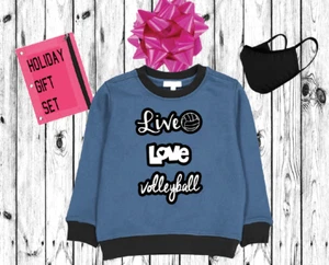 volleyball sweatshirt & face mask girls sweat shirt - Picture 1 of 3