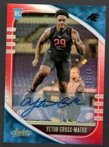2020 Yetur Gross-Matos Absolute Football Rookie RC Red Auto /75 Panthers #199 - Picture 1 of 2
