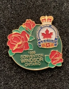 Royal Canadian Legion 1999 Convention Windsor Ontario Rose City Lapel Pin - SP8 - Picture 1 of 3