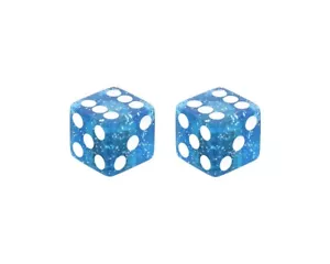 DICE VALVE CAPS IN GLITTER BLUE USED FOR SCHRADER VALVE - Picture 1 of 1