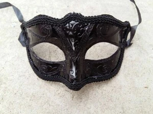 Black glitter Masquerade party Mask,Prom Ball,Venecian,Festival,Gothic,Unisex. - Picture 1 of 2
