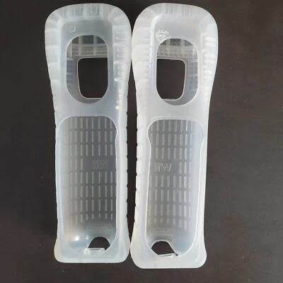 2X Cubierta NINTENDO Funda de agarre transparente OEM para mando a distancia Wii Foto 1 de 3