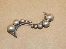 Art Deco Carmen Beckman Sterling Mexico Curved Rope & Ball Bead Brooch 8.5 gr 3"