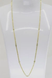 Vintage 14K Yellow Gold Diamond Adjustable Cable Necklace 0.21 cttw 18" - Picture 1 of 4