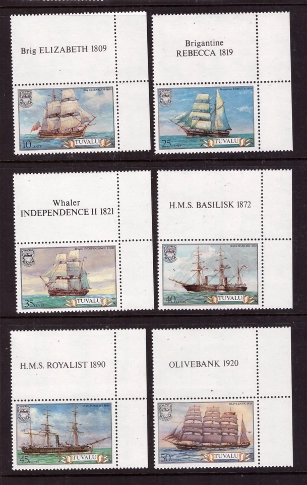 Conjunto de sellos Tuvalu 1981 barcos MNH como nuevos Foto 1 de 1