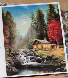 Thomas Kinkade Art - Away From It All - Cabin Woods Creek - 500 Piece Puzzle Bag - Picture 1 of 2
