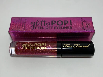 NEW TOO FACED GLITTER POP! PEEL-OFF EYELINER KITTY GLITTER MAGENTA PINK - Image 1 of 3