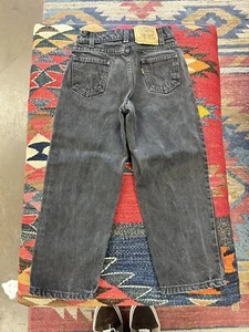 Vintage Levis 31350-4159 YOUTH Size 7 Reg Black Denim Orange Tab 100% Cotton - Picture 1 of 11