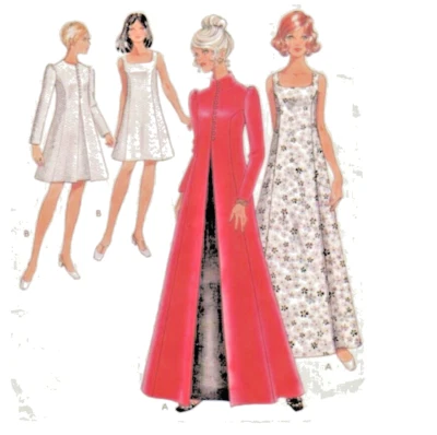 437 Evening dress and Coat doll pattern You choose the doll size - Image 1 of 3