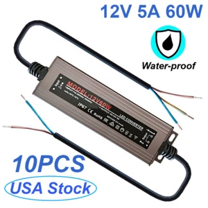 10 Pack DC 12V Power Supply for Lights Outdoor 12 Volt Transformer Led Adapter - Picture 1 of 10