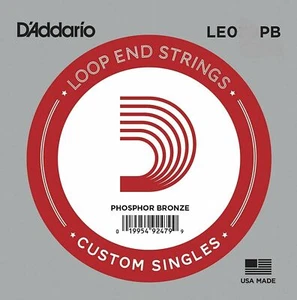 D'Addario LE020PB Phosphor Bronze Wound Loop End Single String, .020 - Picture 1 of 1