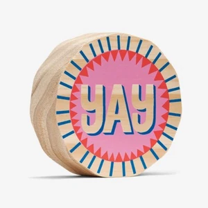 Letrero de palabra peste de madera rosa inspirador decoración de pared "YAY" - Imagen 1 de 6