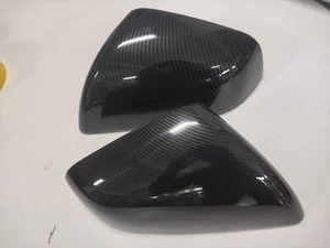 Carbon Effect ABS Tape-on Mirror Covers for 2020-2023 Tesla Model X - Bild 1 von 3