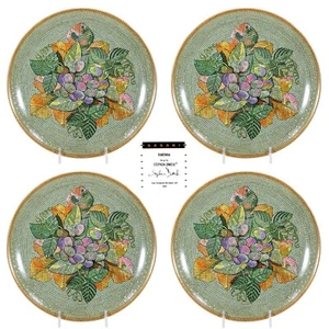 Sasaki RAVENNA 8.5" Salad Plate Set 4 Mosaic Green Stephen Dweck Porcelain Mint - Picture 1 of 12