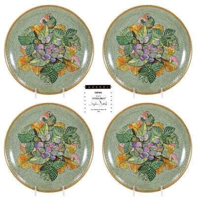 Juego de 4 platos de ensalada Sasaki RAVENNA 8,5" mosaico verde Stephen Dweck porcelana como nuevo Foto 1 de 4