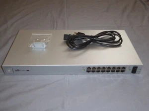 UBIQUITI UNIFI US-16-150W 16-PORT POE+ SWITCH WITH RACK EARS AND POWER WORKS! - Picture 1 of 7