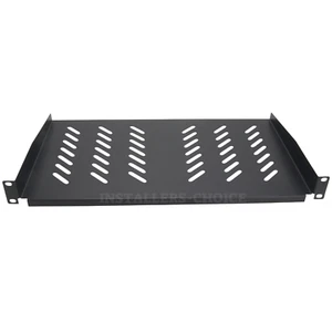 2-Pack Vented Server Shelf 1U Rack Mount 19", 10" Deep, 11lb Capacity, Black - Picture 1 of 6