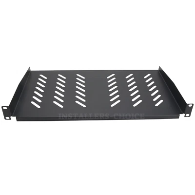2-Pack Vented Server Shelf 1U Rack Mount 19", 10" Deep, 11lb Capacity, Black - Image 1 of 4