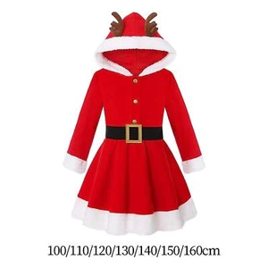 Christmas Elk Dress Hoodie Xmas Outfits Velvet Lady Christmas Costume for Stage - Picture 1 of 31