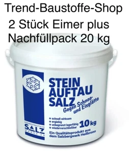 Streusalz Streugut Winter Salz * Eimer 10kg + Nachfüllpack 10 kg-Trend-Baustoffe - Bild 1 von 2