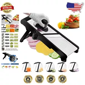 Multi-Purpose Mandoline Food Slicer with Cut-Resistant Gloves for Kitchen Safety - Picture 1 of 10