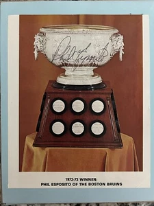 PHIL   ESPOSITO 8X10  (AUTOGRAPHED ) 1972-73      BOSTON BRUINS - Picture 1 of 2