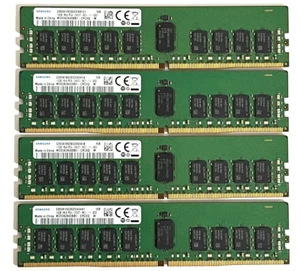 64GB DDR4 Kit 4 x 16GB RDIMM Samsung PC4-2400T Server Memory M393A2K40BB1-CR - Picture 1 of 5